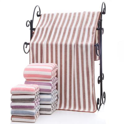 China Factory Wholesale Viable Extra Large Towels Color Stripe Microfiber Beach Towel Cloth Microfiber Soft Washcloth for sale