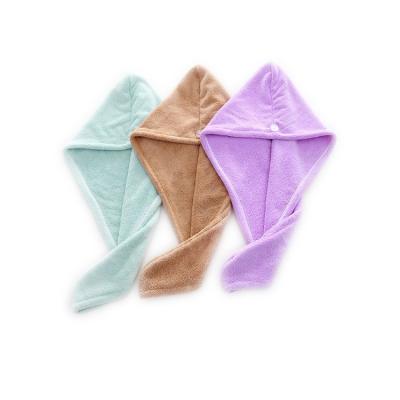 China Fashion Brand Factory Sale Women's Coral Fleece Fast Drying Hair Towel Quick Dry Shower for sale