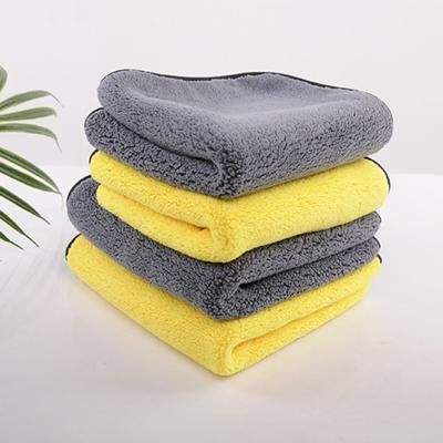 China Microfiber Car Wash Cleaning Towel High Density Viable Double Sided Microfiber Customized Car Wash Towel Coral Fleece Extra Thick for sale