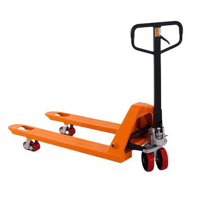 China Hotels 2.5Ton 5000 kg 3 Tons 360 Degree Steering Manual Forklifts Hydraulic Pallet Truck For Lifting Handling Goods for sale