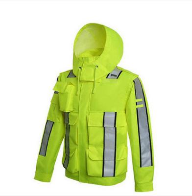 China Fashionmulti-pocket zipper raincoat clothing Raincoatreflective waterproof and reflective water proof raincoat for sale