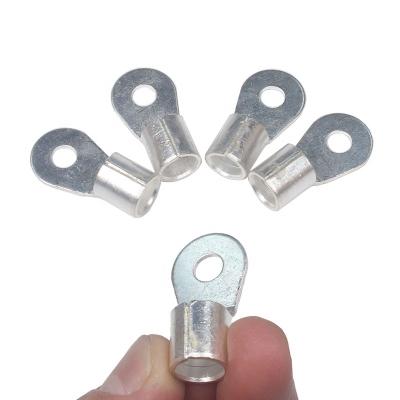 China Luyuan Cable AWG4 Bare Cable Crimp Wire Electrical Connectors Copper Hooks Ring Battery Soldered Terminals M6 M8 for sale