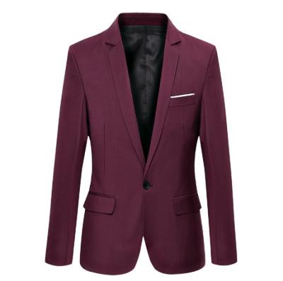 China 50(%)polyester quality slim fit custom blazer set wedding simple men's fashion buckle formal suit for sale