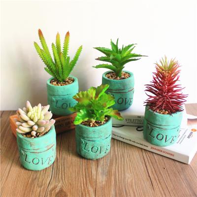 China Home Decor Plants Wholesale Small Size Artificial Succulents Potted For Office Decoration for sale