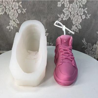 China Viable Handmade 19CM Decoration Crafts Shoes Sneaker Molds Candle AJ4 Large Size Sneaker Silicone Candle Mold for sale