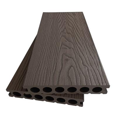 China Modern Manufacturer WPC Panel Wood Grain 3D Embossing Flooring Exterior Decking for sale