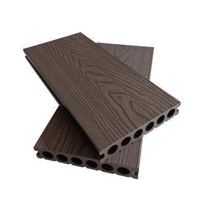 China Modern wood plastic composite 3D decking factory directly embossing board recycled plastic wood flooring for sale