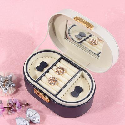 China Delicate Jewelry Storage Storage Bins For Jewelry PU Leather Jewelry Box Holder With Storage for sale