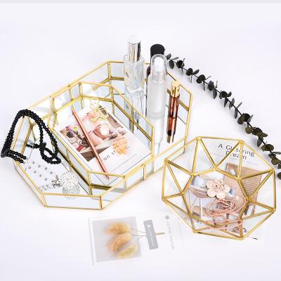 China White Desktop Jewelry Tray Organizer Jewelry Storage Glass Trays Jewelry Display for sale