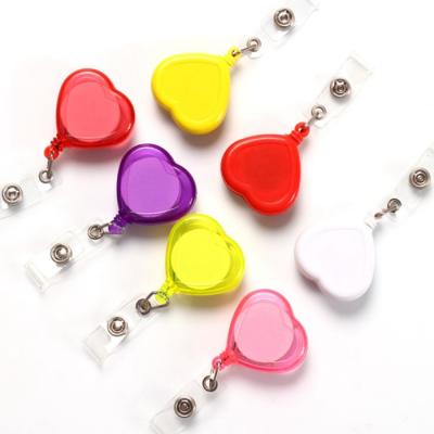 China Custom Women Nurse Wonder Heart Shape Logo Retractable ID Badge Reels for sale