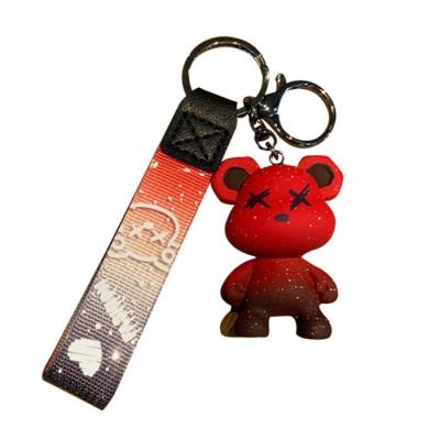 China Creative cute promotional glitter bear brick key car accessories bags fashion design cartoon gifts key chain for sale