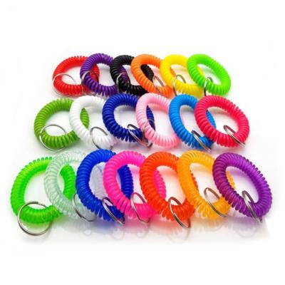 China Wholesale Cheap Fashion Design Spiral Bangle Plastic Key Ring Key Chain for sale