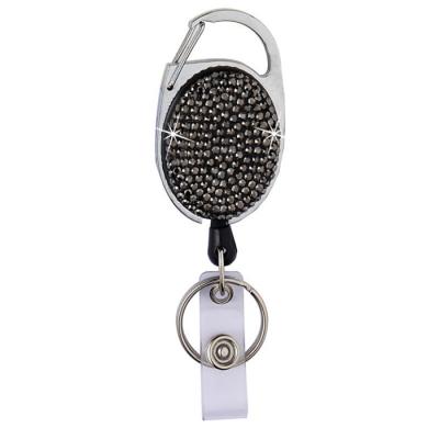 China Diamond Smooth Good Quality Cheap Metal Surface Retractable Black Nursing Badge Reels for sale