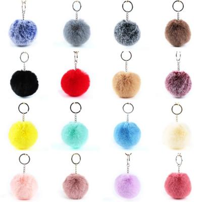 China More color for choose popular design bags accessories fur pom head chain balls pom for sale