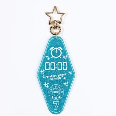 China Fashion Design Factory Price Logo Key Chain Glitter Customized Clear Acrylic for sale