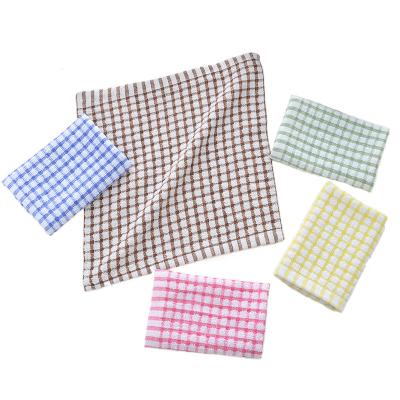 China Sustainable Kitchen Cleaning Dish Cotton Towels Universal Dish Towel Machine Washable Multi Checked Dish Towels for sale