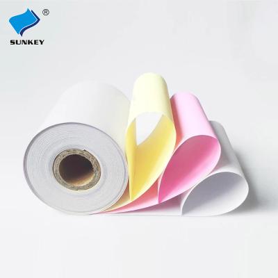 China Roll Paper Ream OEM 3 Plys System Sunkey Preimum POS Listing Paper NCR Continuous Carbonless Bill Printing for sale