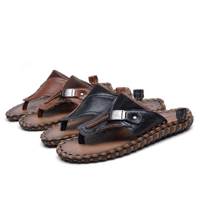 China Lighted Quality Products Handmade Leather Slippers Mens For Men for sale