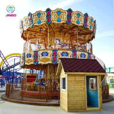 China 38 Seat Luxury Amusement Park Wedding Party Horse Ride Fairground Double Rides Carousel For Sale 38 People for sale