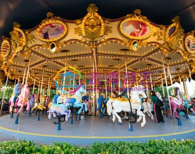 China Glass Fairground Amusement Rides Amusement Park Equipment 88 Seats Outdoor Luxury Double Layer Carousel Horse for sale