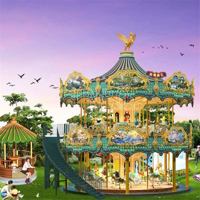 China high quality fairground amusement ride luxury 38/68/88 people or customized double deck carousel horse ride for sale double deck carousel for sale