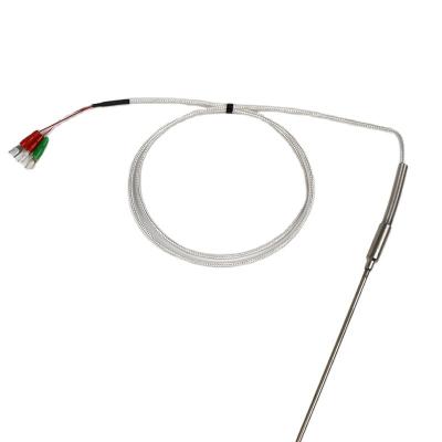 China Industrial Fire Laiyuan 3 Wire Stainless Steel Probe Thermocouple Temperature RTD Sensor PT100 for sale