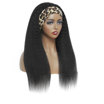 China Hot Selling Kinky Straight Remy Human Hair Kinky Straight Wig Headband Wig With Attached Headband for sale