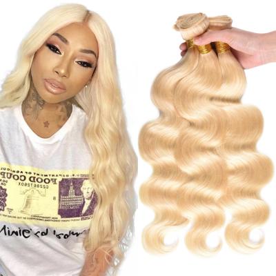 China Soft Wholesale New Arrival 10A Grade 613 Blonde Virgin Indian Body Wave Cuticle Aligned Hair Bundles for sale