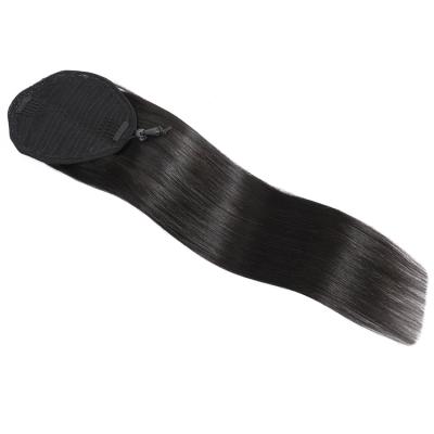 China Soft Hair Ponytail Extensions 100% Real Remy Straight Human Hair Clip In Ponytail for sale