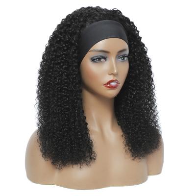 China Wholesale Curly Wave Headband Wig Hair For Black Women, Remy Human Hair Headband Wig, Curly Curly Headband Wig 1b# for sale