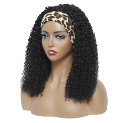 China Wholesale Curly Wave Headband Wig Hair For Black Women, Remy Human Hair Headband Wig, Curly Curly Headband Wig 1b# for sale