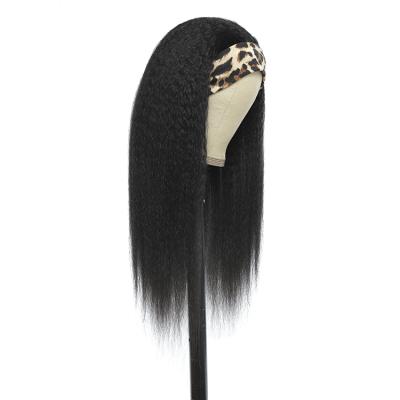 China 2021 New Design Wig Hair Band Curly Straight Curly Straight None Lace Up Wigs For Black Women for sale