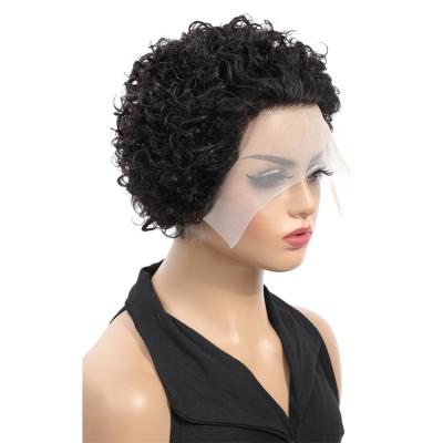 China Hot Selling Summer 3 Combs 1b# Adjustable Strap Shortcut Tape Bob Pixie Cut Wigs 6 Inch Pixie Cut Human Hair Wig Grip for sale