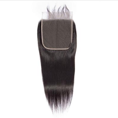 China High Quality Soft Pre Plucked Straight Sheer Lace Closure WithNatural Hairline 4x4 5x5 6x6 13x4 Sheer Lace Closure 5x5 for sale