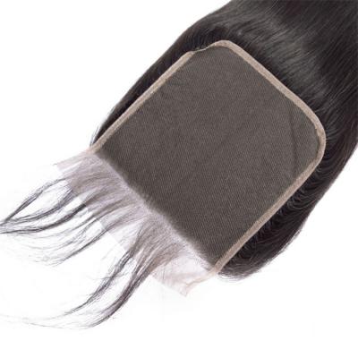 China Factory Price Soft Wholesale Cuticle Aligned Raw Virgin Hair Pre Plucked 5X5 6X6 Lace Closure for sale