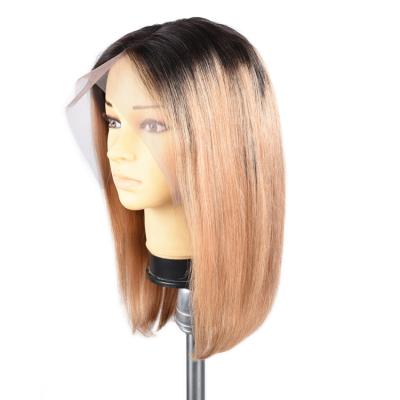 China YS Figured Hairline 13x4 Top Natural Brazilian Hair Lace Front Ombre Colored Lead Wig, Pre Pluck Virgin Hair Colored Red Lace BOB Wig For Black Women for sale