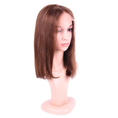 China Top Natural Hairline Figured Peruvian Lead Wigs Pre Plucked 150 Density Afro Malaysian Short Human Hair Wigs Bob Kinky Curly 4# STW Lace Frontal Wig for sale