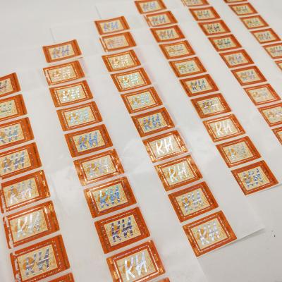 China Anti-counterfeit Yutai Custom Self Adhesive Anti-Counterfeiting Security Thread Label Holographic Hot Stamping Sticker For Tamper Seal for sale