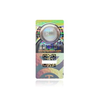 China Anti-counterfeit Yutai Cosmetic Rainbow Effect Packaging Label with Black Logo Printing and Laser Text-Waterproof Hologram Carton Sticker for sale