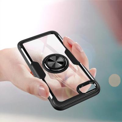 China For Magnetic Car Transparent Acrylic Mobile Car Magnet Shell With Finger Ring For Iphone 6 Case 6s Phone for sale