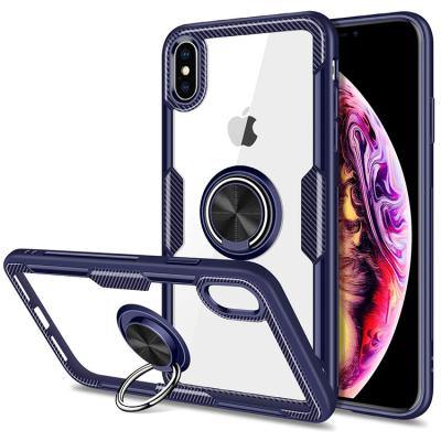 China New Arrival Transparent Clear TPU Cell Phone Case Ring Holder Case For iPhone Xs Max With Ring Case DIOUSI for sale