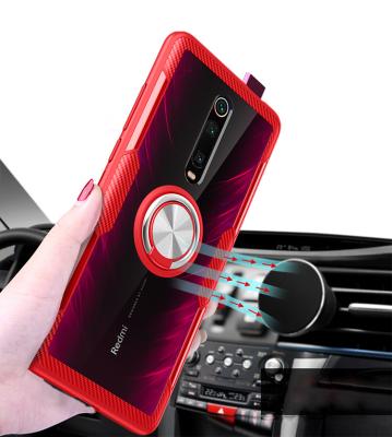 China Fashion Metal Scratchproof Shock Proof TPU PC Magnetic Ring Stand Holder Phone Case Cover For Xiaomi Redmi K20 for sale