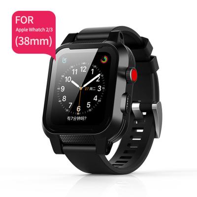 China High Quality Sandproof Snowproof Dropproof Shellbox ip68 Waterproof Dustproof Case For Iwatch 38mm With Built-in Screen Protector And Watch Band for sale