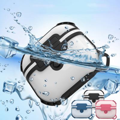 China New Arrival ip68 Standard Waterproof/Anti-drop/Dustproof/Snowproof Shellbox Case For AirPods Pro With Carabiner And Retail Packing Support Radio Charging for sale