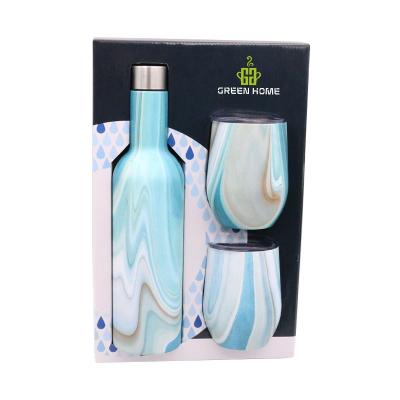 China Valentine's Day Gift PORTABLE Vacuum Insulated Wall Wine Tumbler Double Set Stemless Wine Glass Tumbler With Lid for sale