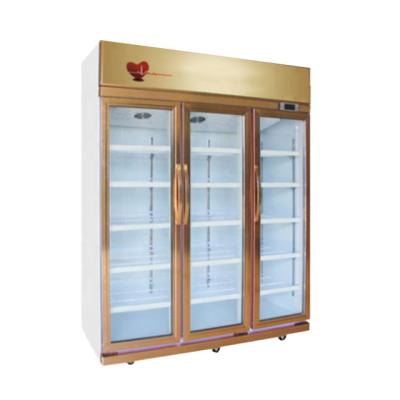 China Single-temperature supermarket refrigerator equipment door refrigerator display soft drink freezer transparent glass refrigerator for sale