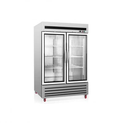 China Upright Single-temperature Stainless Steel Glass Door Fridge Refrigerator Bottle Cooler for sale