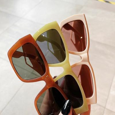 China Trendy Cat Eye Sunglasses Brands 2021 Famous Women's Cat Eye Designer Sunglasses Thick Frame Luxury Thick Frame Sunglasses for sale