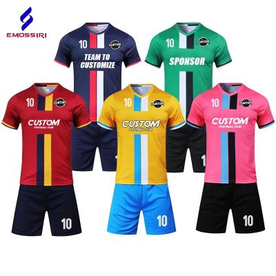 China Wholesale Custom Printing Mens Sets Breathable Mesh Fabric Soccer Jersey Shirt 100% Polyester Short Sleeve Football T-Shirt For Men for sale