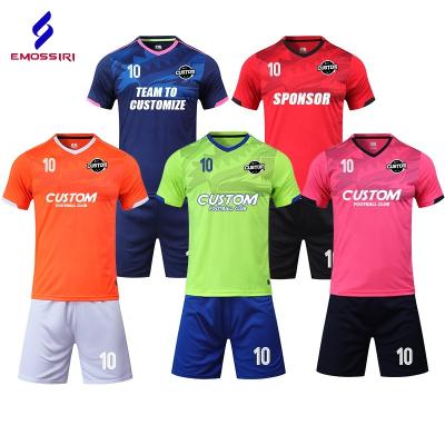 China Sets Wholesale Custom Cheap Soccer Jerseys Polyester Adults Soccer Uniforms Breathable Quick Dry Soccer Jersey Sets For Men for sale